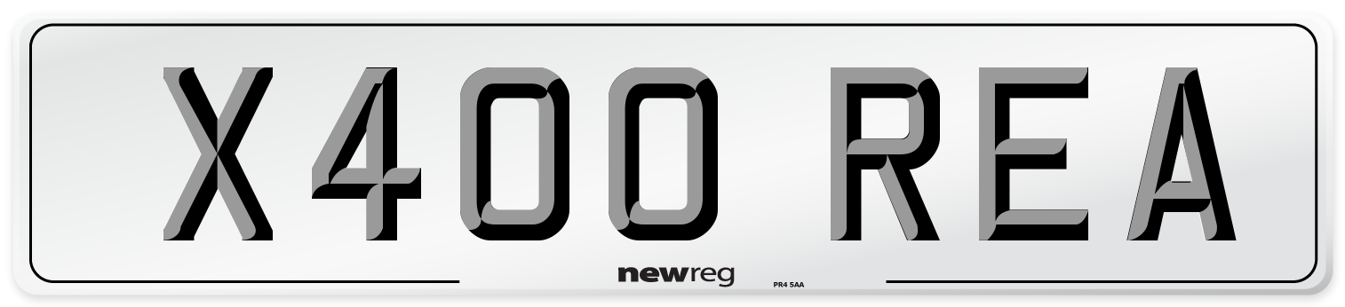 X400 REA Number Plate from New Reg